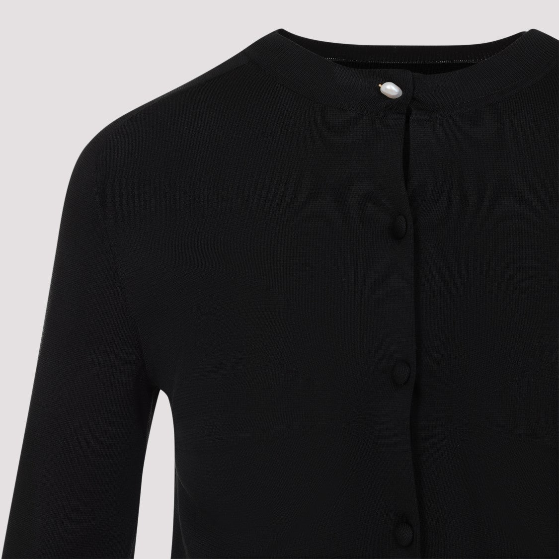 Carven Deep Black Silk Cardigan