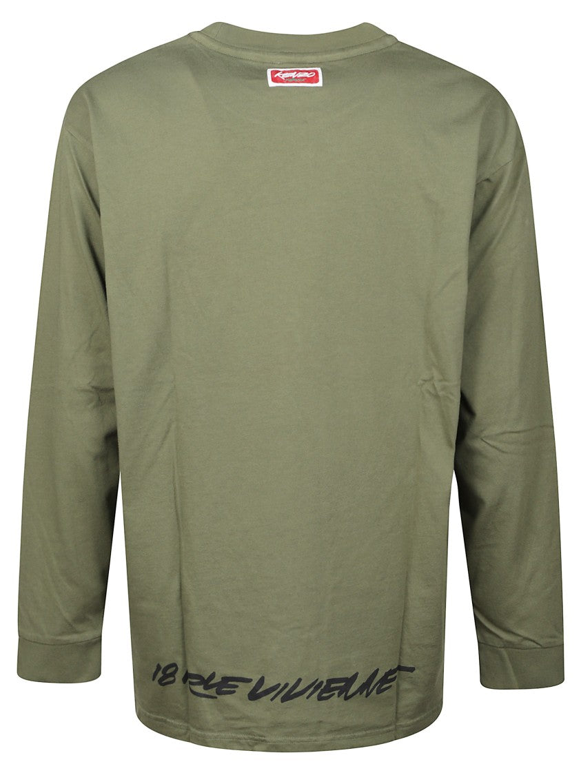 Kenzo Boke Flower Motif Long-Sleeved T-Shirt With Logo Lettering