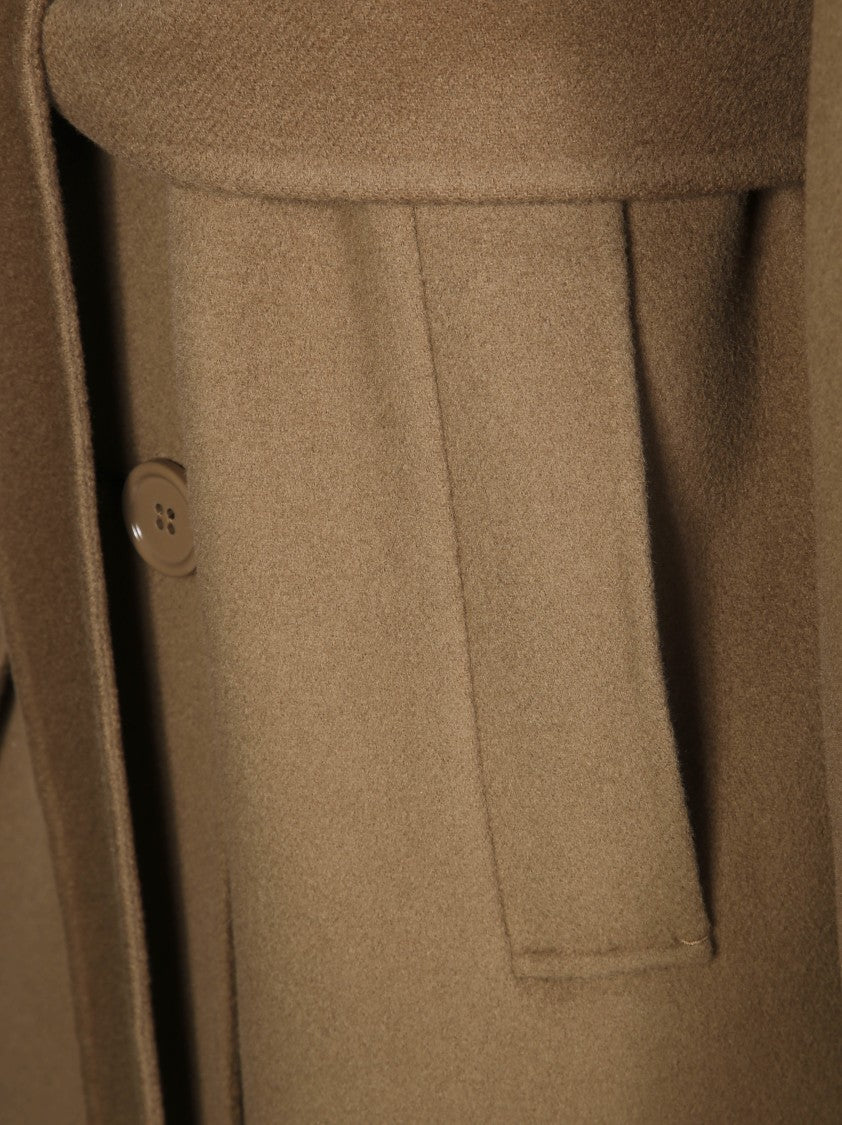 Max Mara Knee-Length Wrap Coat With Wide Lapel