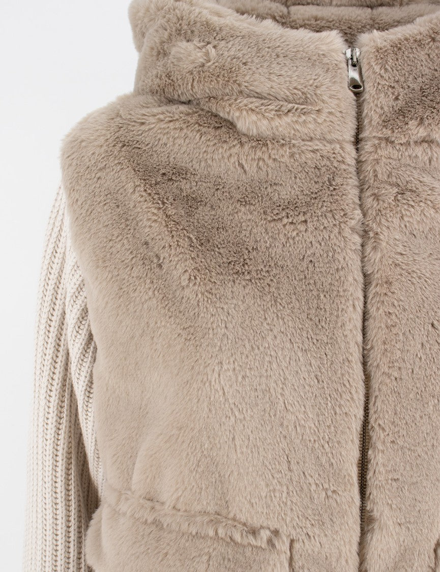 Le Tricot Perugia Plush Faux Fur Jacket