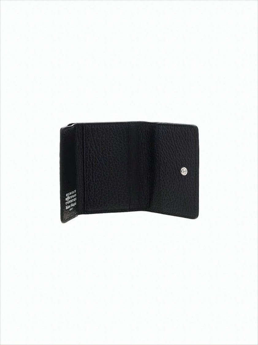 Maison Margiela Textured Leather Tri-Fold Wallet With Minimalist Design