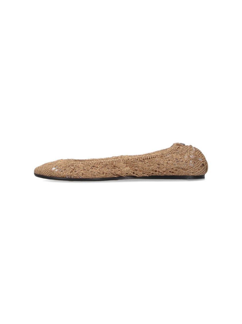 Isabel Marant "Belna" Crochet Ballerinas – Gold