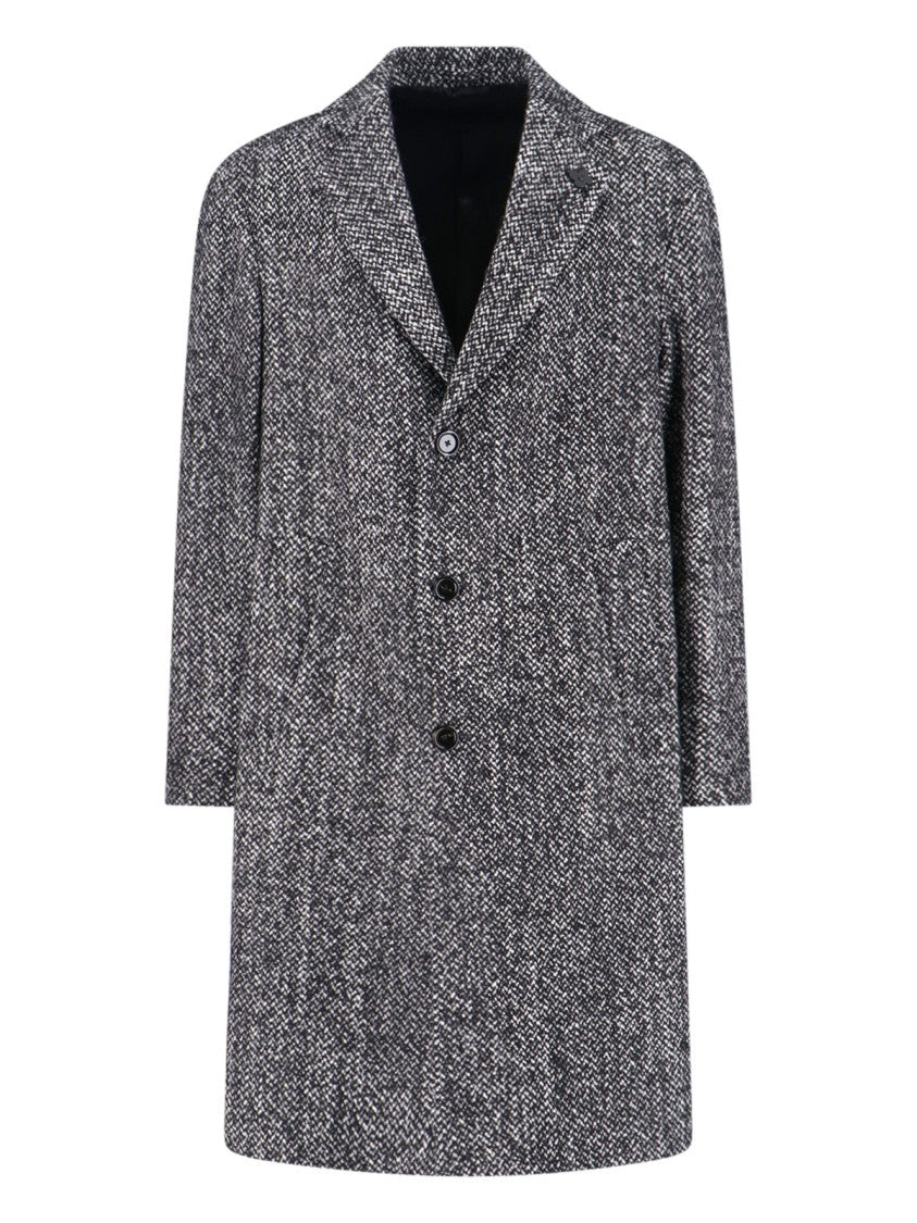 Lardini Single-Breasted Coat – Grey