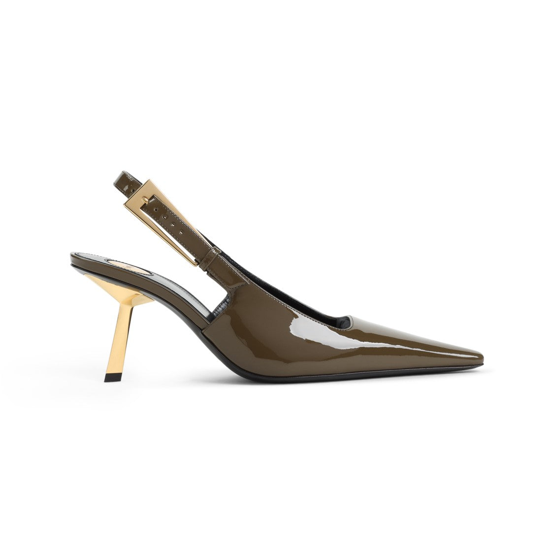 Saint Laurent Green Patent Leather Slingback Pumps