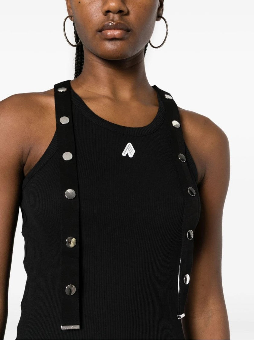 The Attico Ribbed Black Tank Top