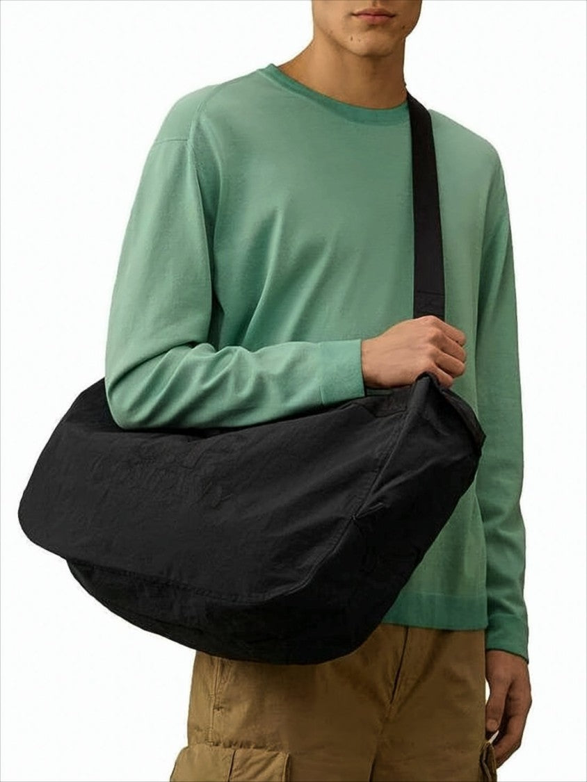 C.P. Company Minimalist Black Polyamide Shoulder Bag With Adjustable Strap