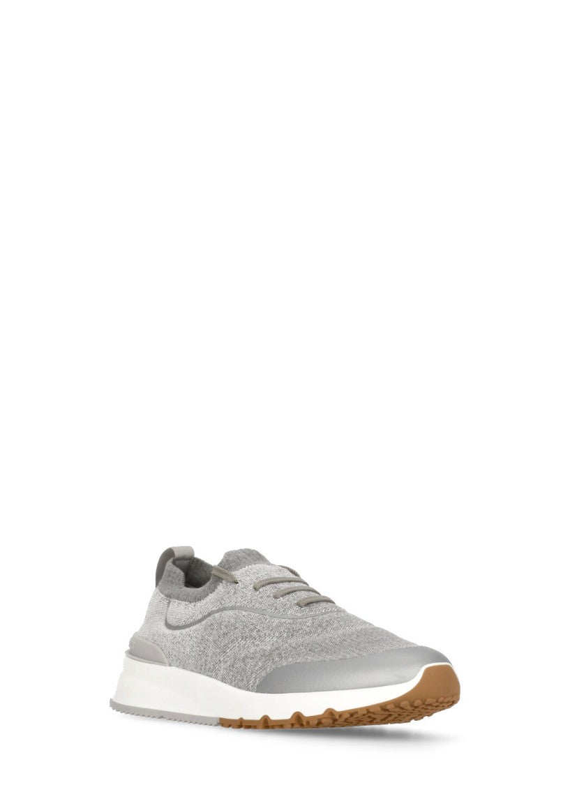 Brunello Cucinelli Grey Cotton Sneakers