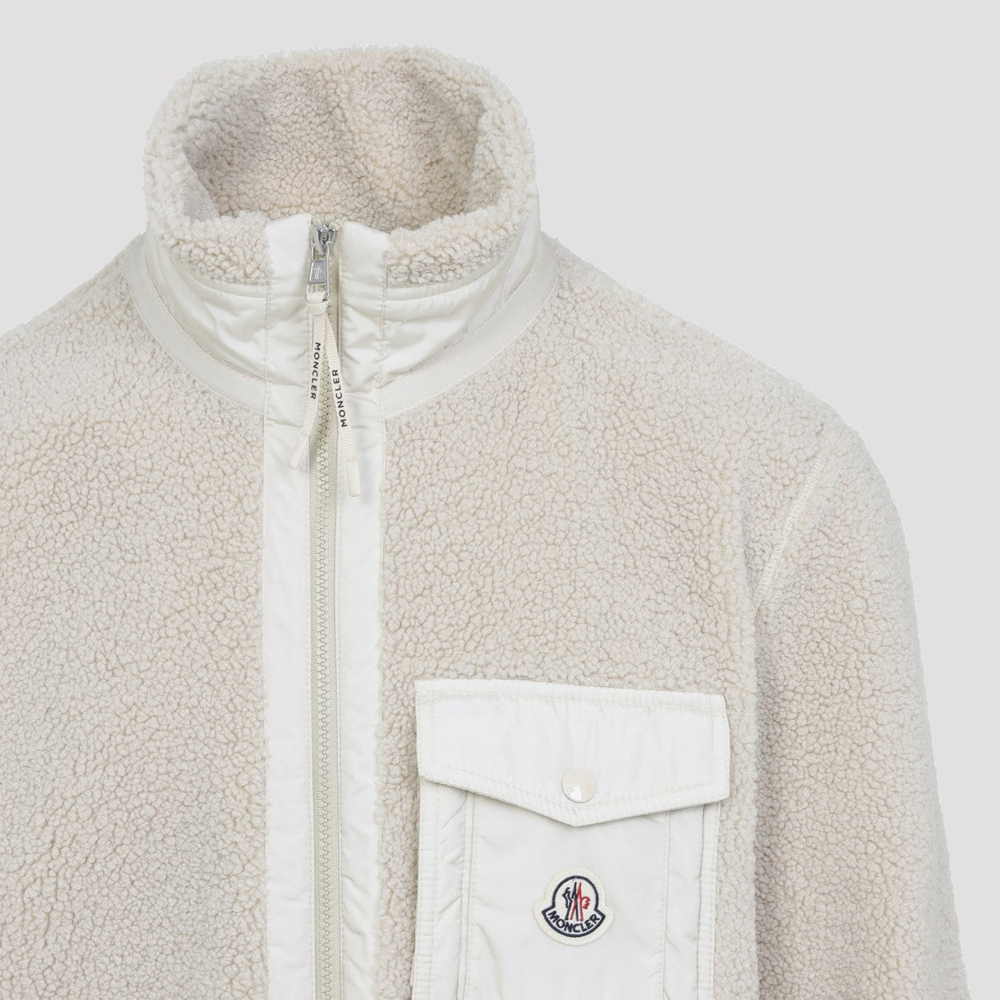 Moncler Zip Up Light Beige Polyamide Jacket