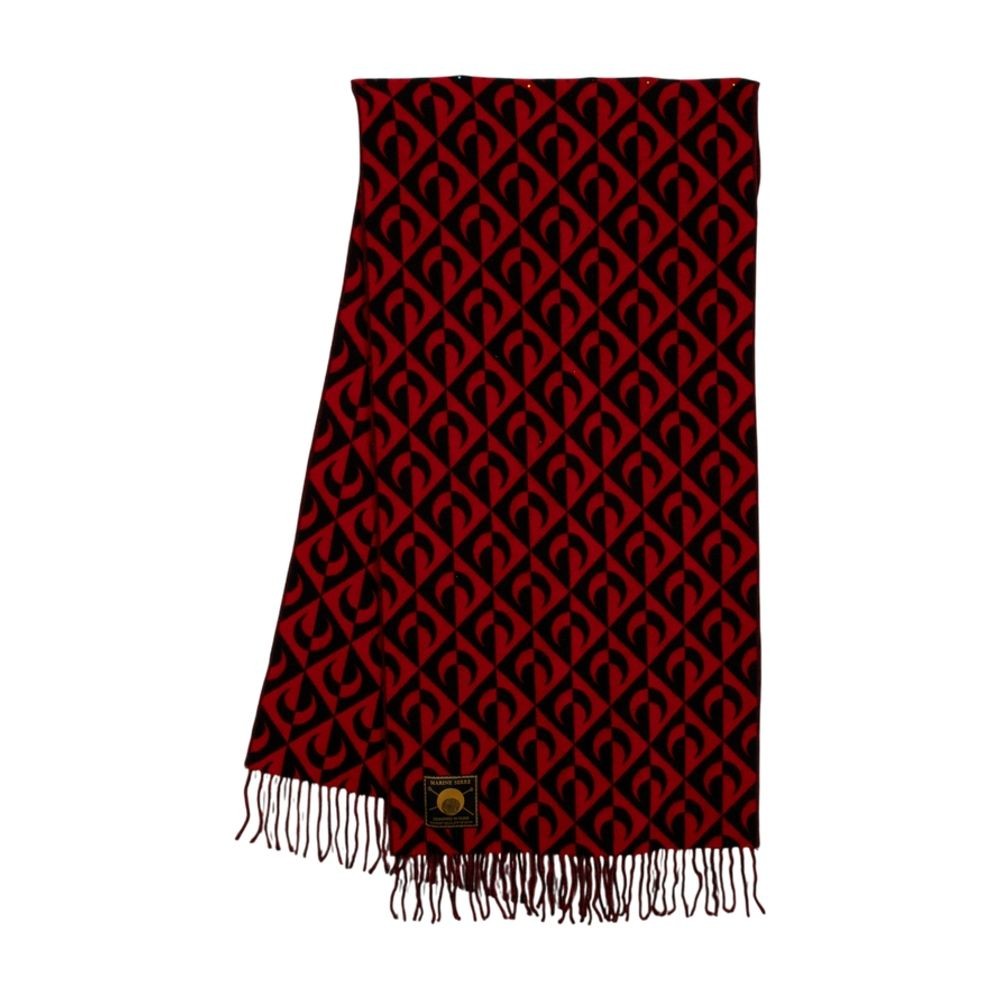 Marine Serre Moon Lozenge Scarf - Wool - Black