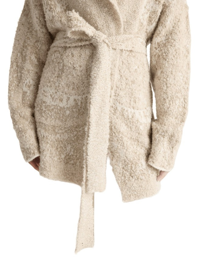 Momonì Textured Knitwear Cardigan With Shawl Collar