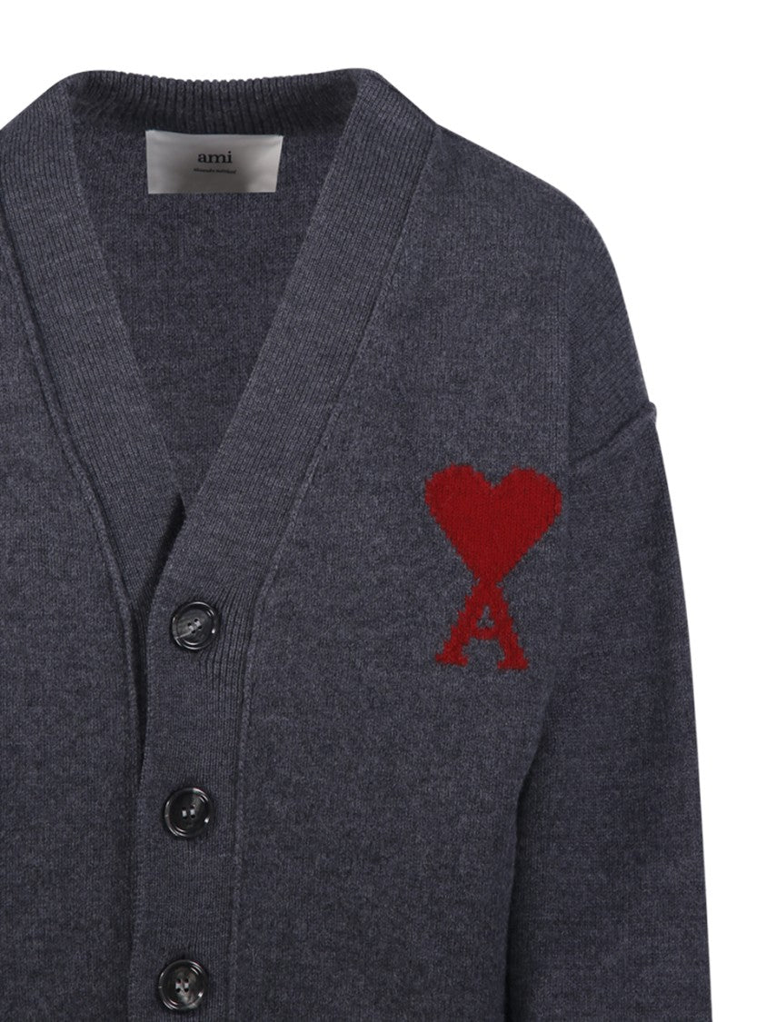 Ami Adc Cardigan V Neck Felted Merino