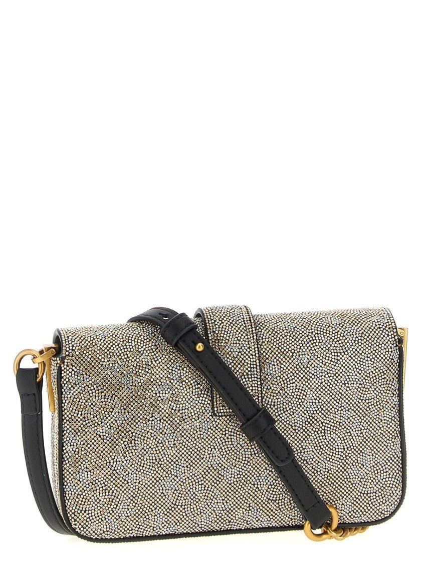 Pinko Mini “Love One Slouchy Baby” Bag – Gold