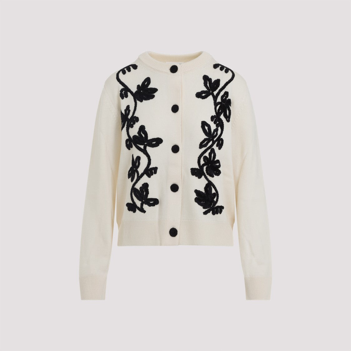 Jil Sander Cloud White Wool Cn Long Sleeves Cardigan