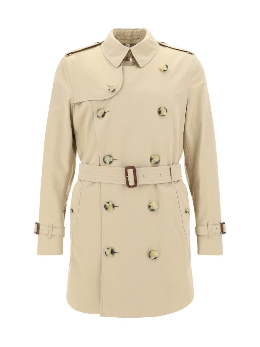 Burberry Double-Breasted Trench Coat With Structured Collar