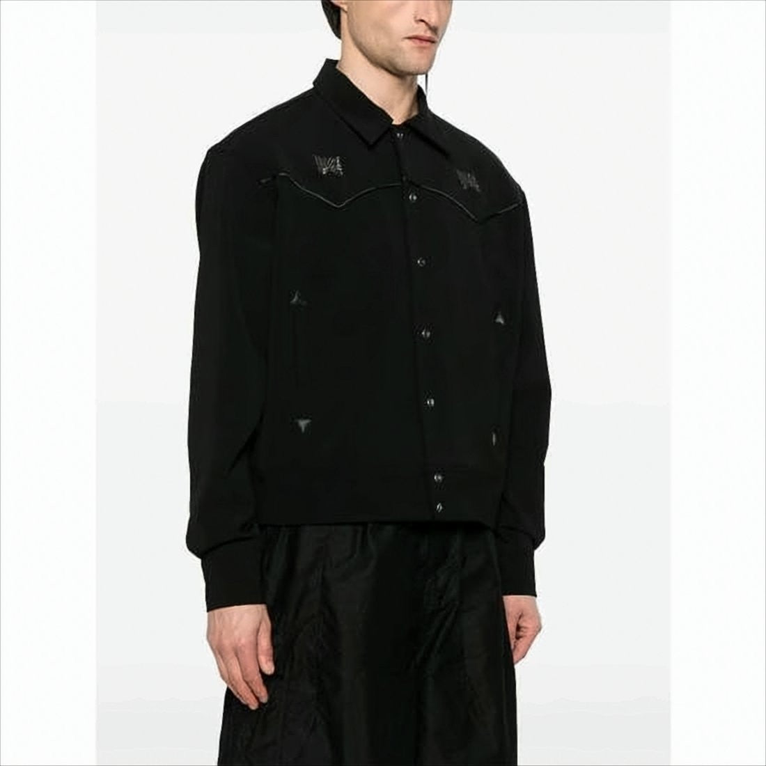 Needles Casual Black Jacket With Classic Collar
