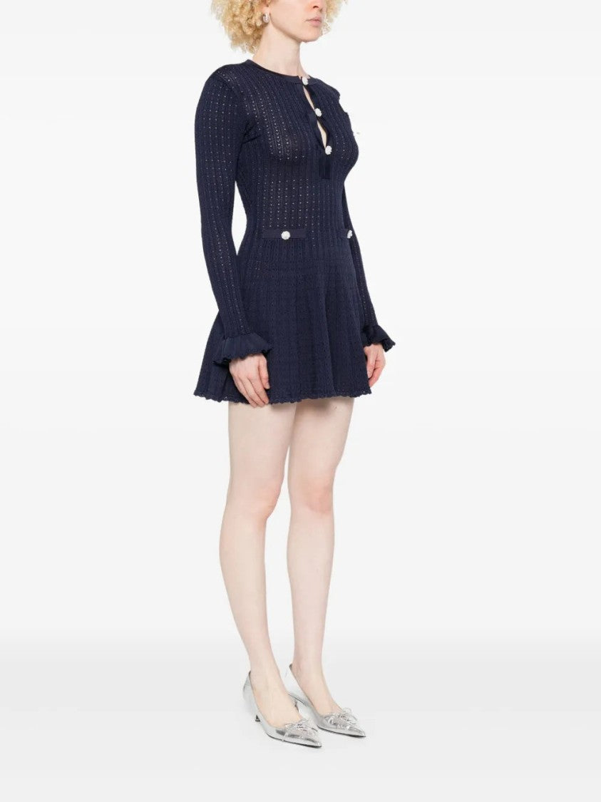 Self-Portrait Crochet-Knit Dress