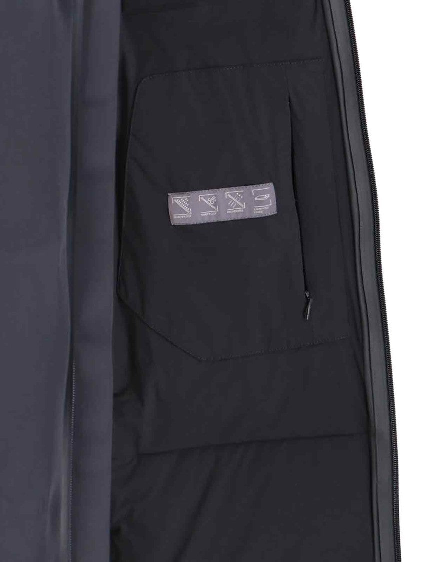 Herno Black Quilted Hooded Zip Jacket
