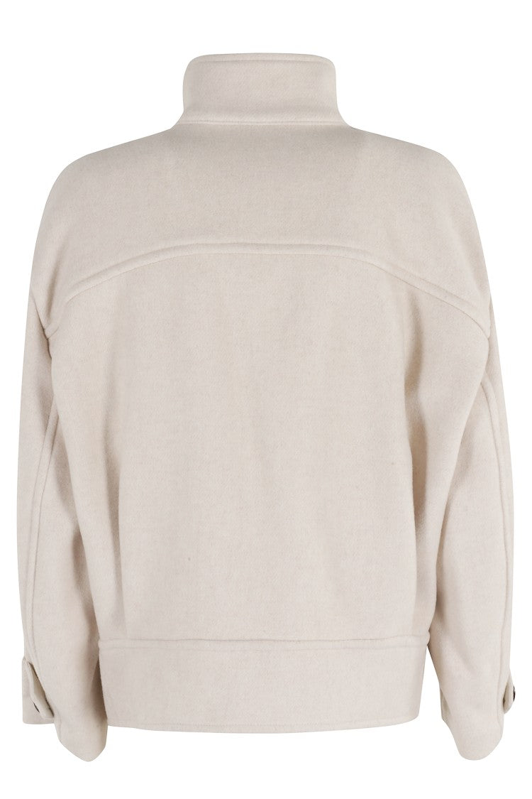 Isabel Marant Hanisgb Balloon-Cut Wool-Blend Jacket With High Collar