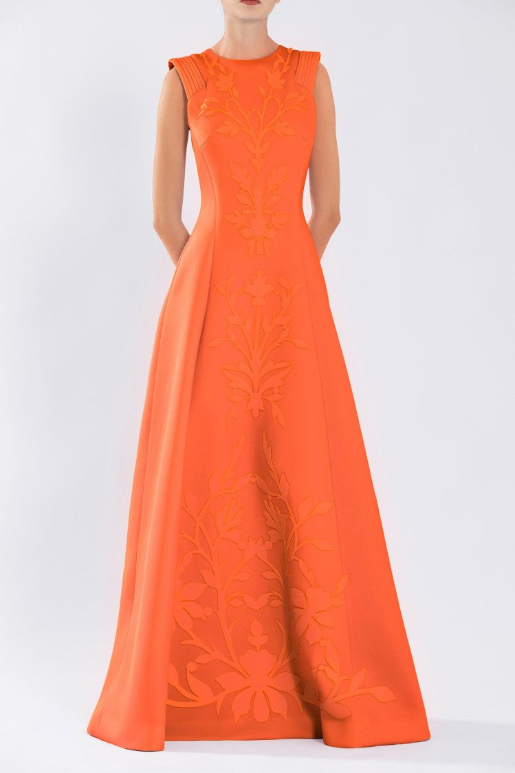 Saiid Kobeisy Neoprene Dress With Matching Embroidery