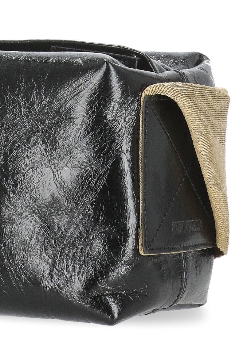 Uma Wang Square Shoulder Bag In Leather