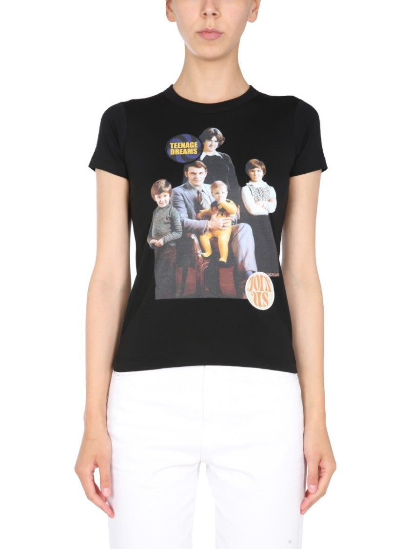 Raf Simons Fitted Graphic Print Crew Neck T-Shirt
