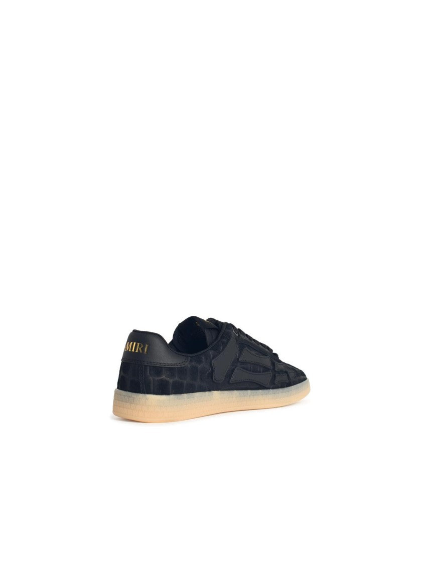 Amiri 'Croc Bones' Black Suede Sneakers