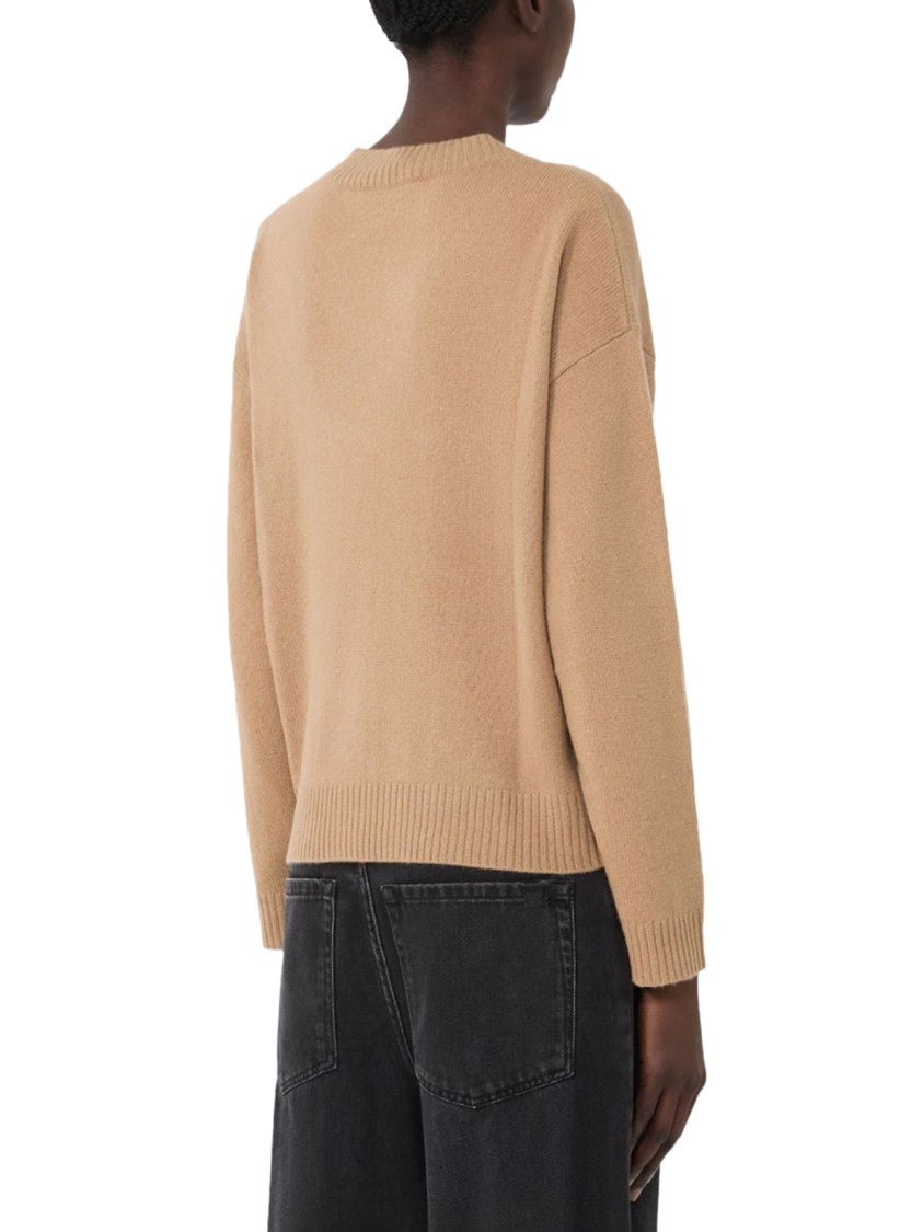 Max Mara Camel-Colored Cashmere Sweater With Classic Fit