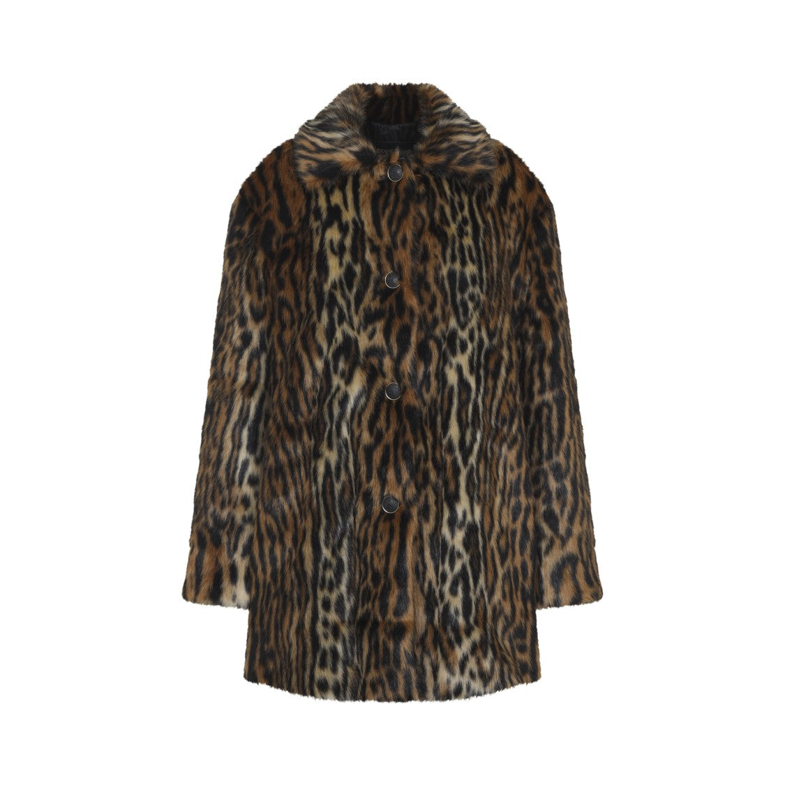 Roberto Cavalli Leopard Print Faux Fur Coat