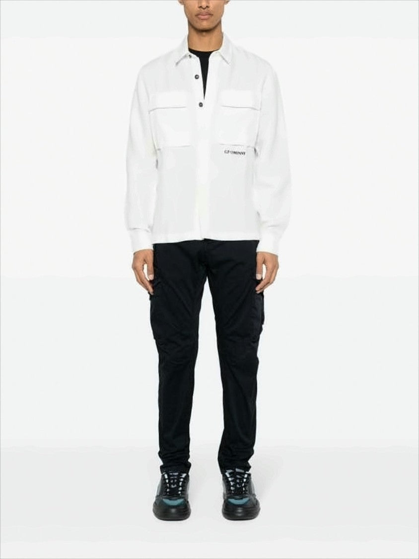 C.P. Company Minimalist Long-Sleeve Shirt With Classic Collar And Buttoned Cuffs