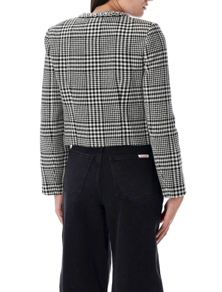 Self-Portrait Check Crystal Jacket