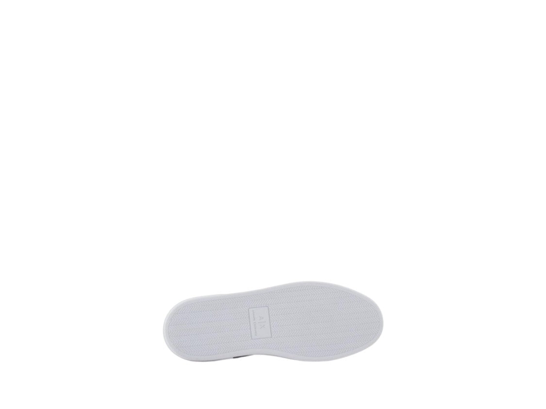 Armani Exchange Lace-Up Sneakers With Minimalist Design In Cowhide Leather