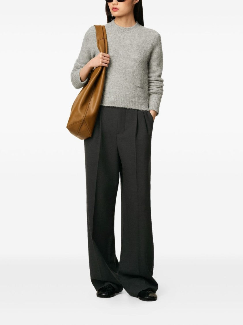 Ami Charcoal Grey High-Waisted Trousers