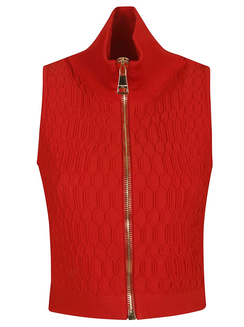 Balmain Cropped Sleeveless T-Shirts
