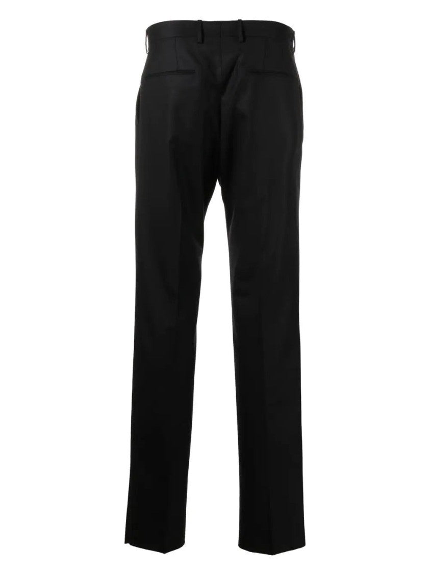 Tagliatore Tailored Black Formal Trousers With Structured Waistband