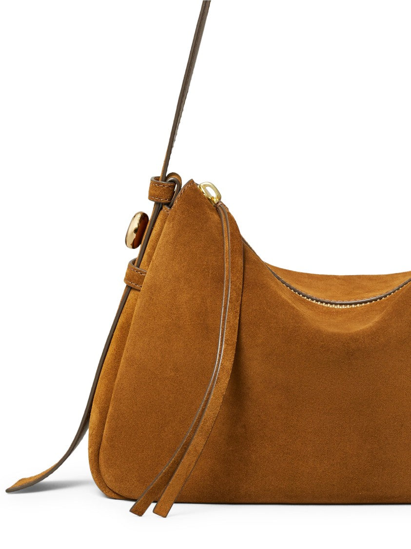Tory Burch Romy Suede Shoulder Bag With Structured Silhouette