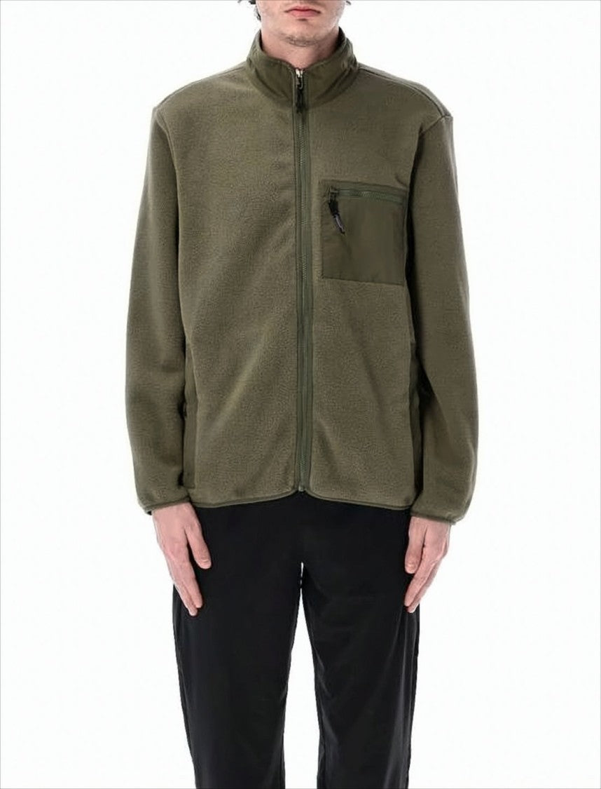 Patagonia Textured Fleece Jacket With Smooth Fabric Chest Pocket
