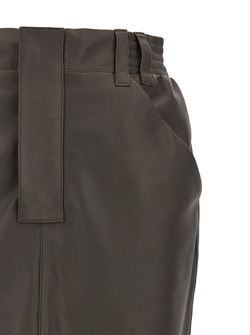 Saint Laurent Sleek Tailored Leather Skirt