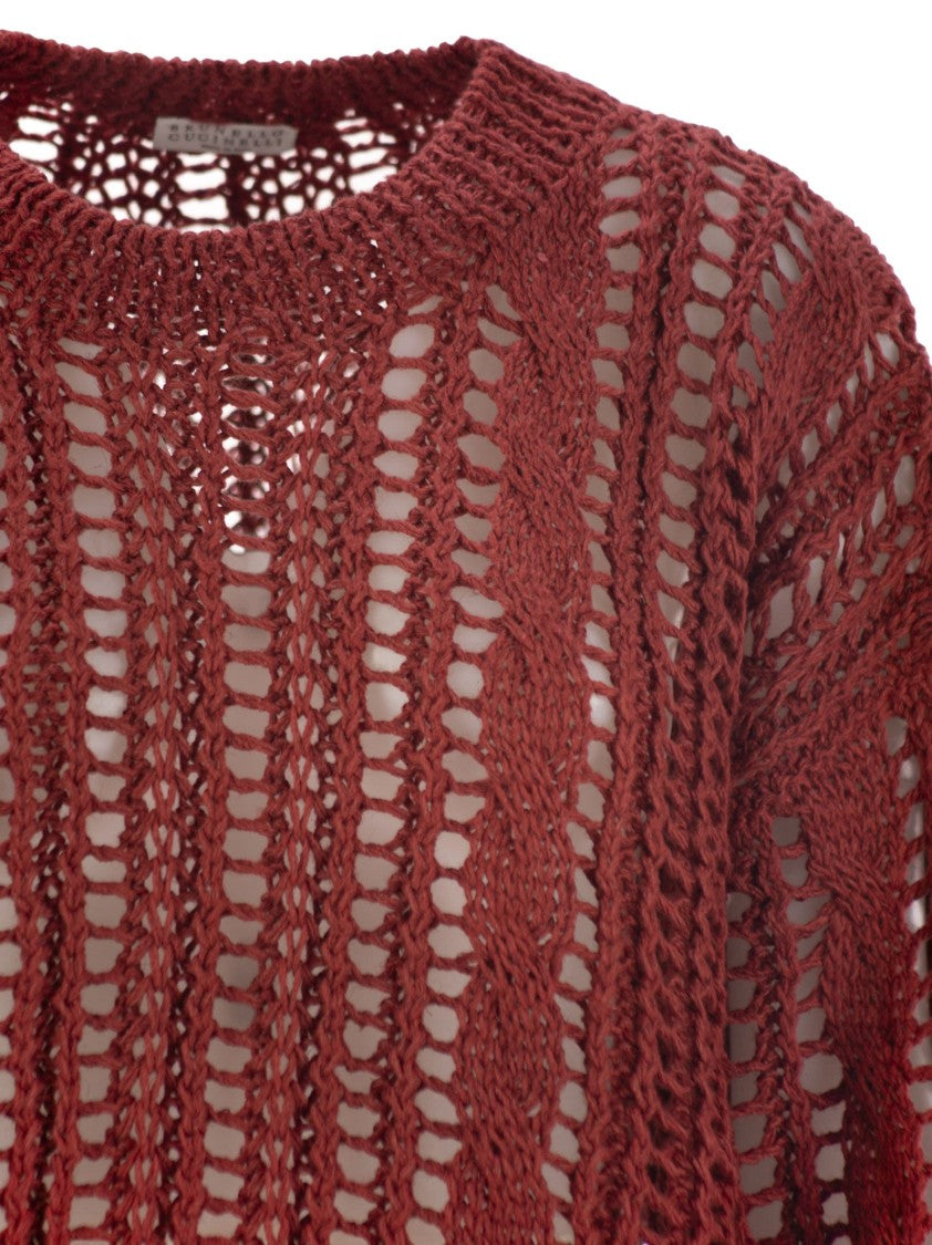 Brunello Cucinelli Cable & Mesh Jute And Cotton Jersey