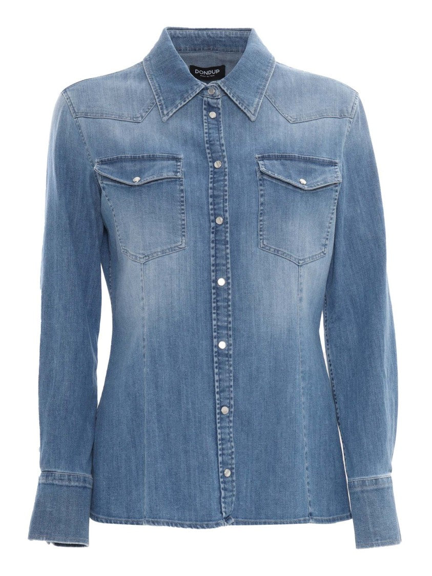 Dondup Fitted Denim Shirt With Classic Design