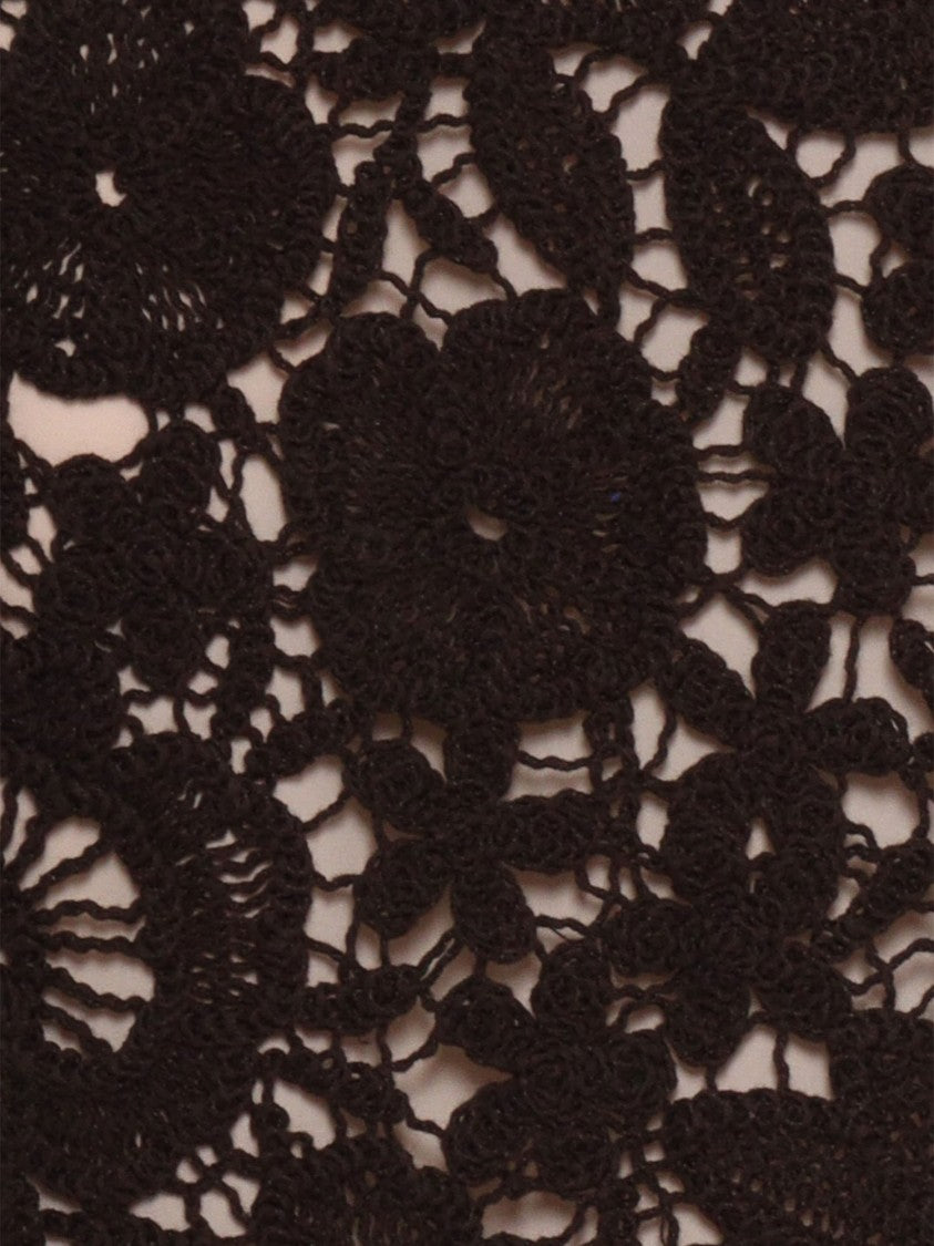 P.A.R.O.S.H. Floral Lace Fitted Skirt With Crochet Detailing
