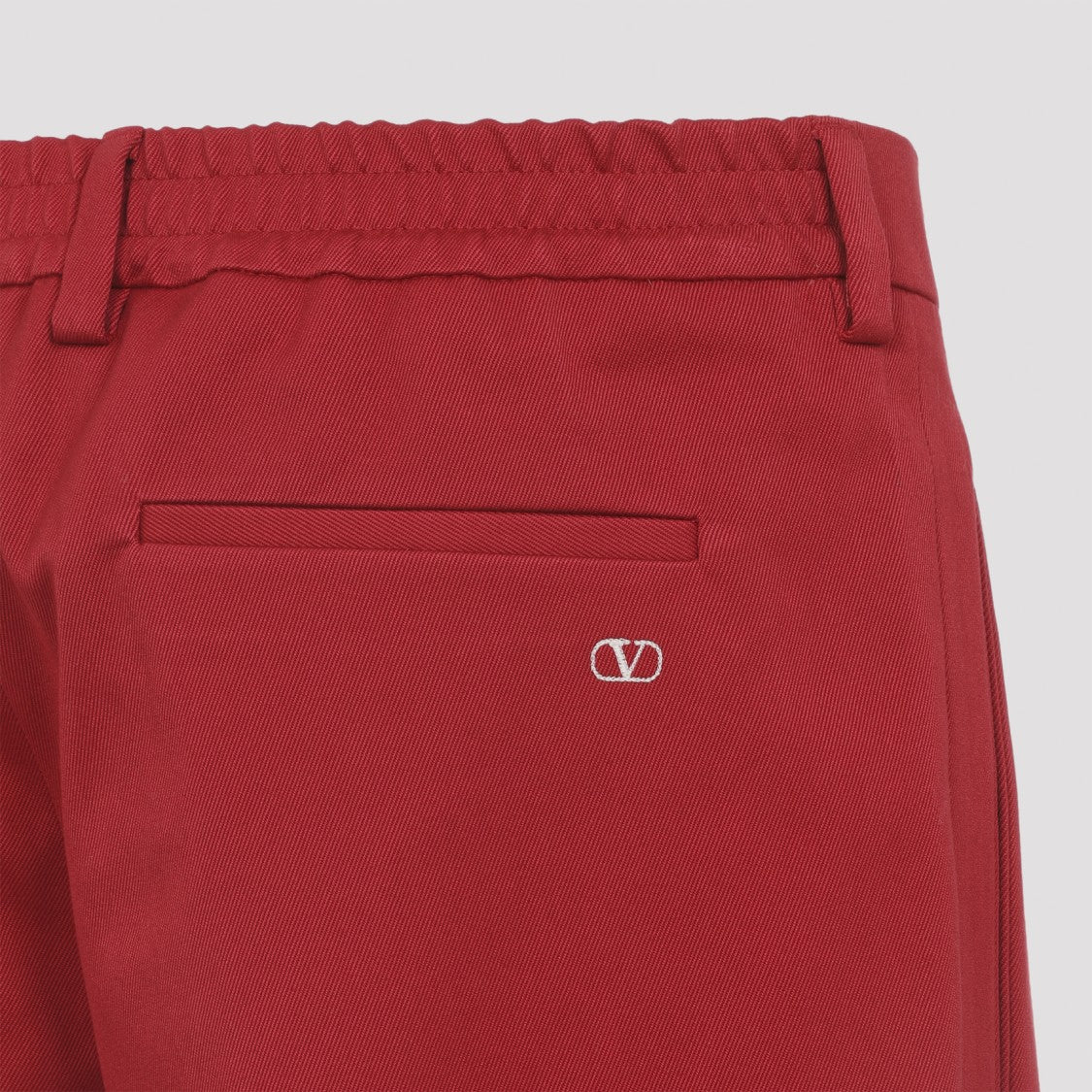 Valentino Raspberry Red Cotton Trousers