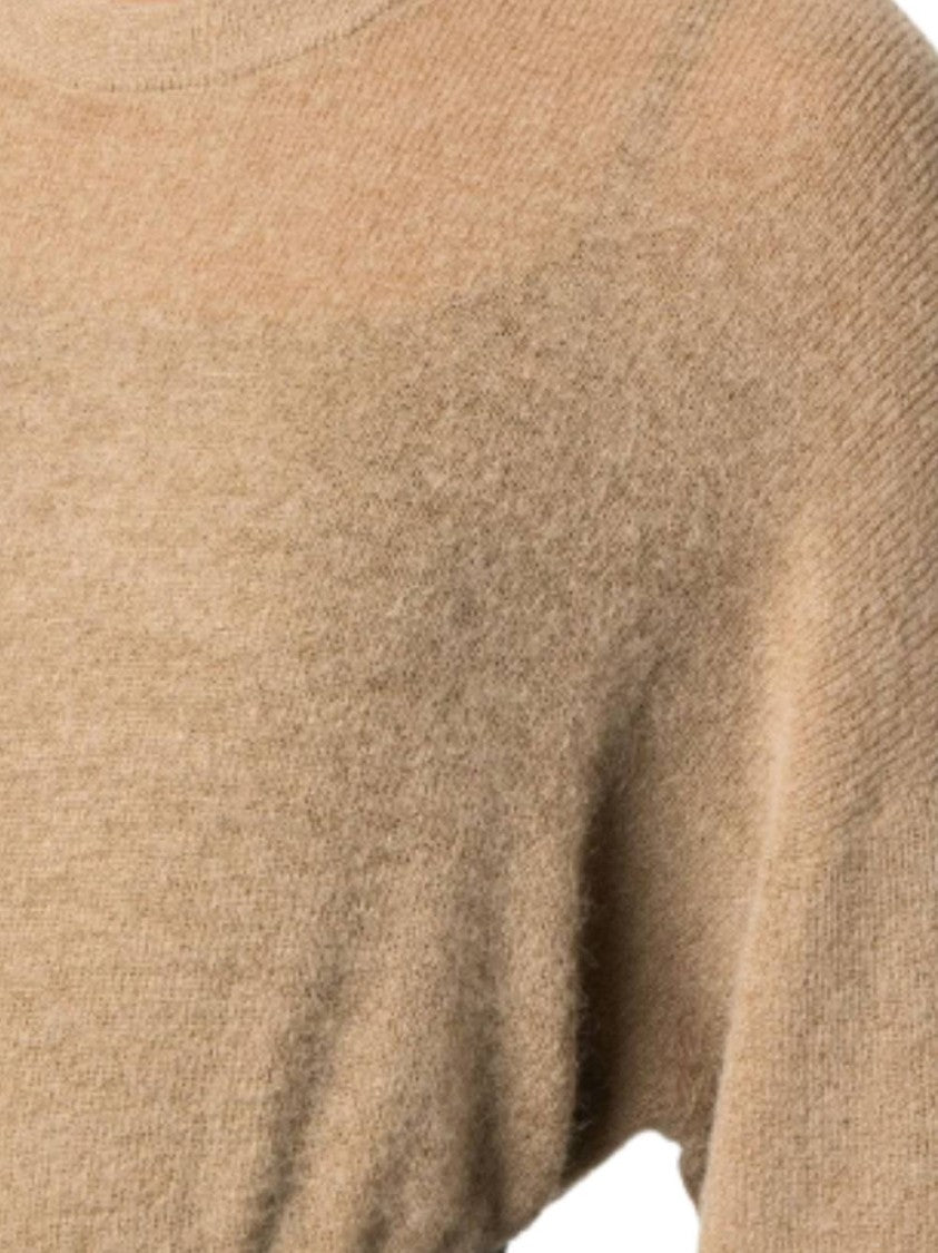 Iro Relaxed Fit Brown Pullover With Ribbed Details