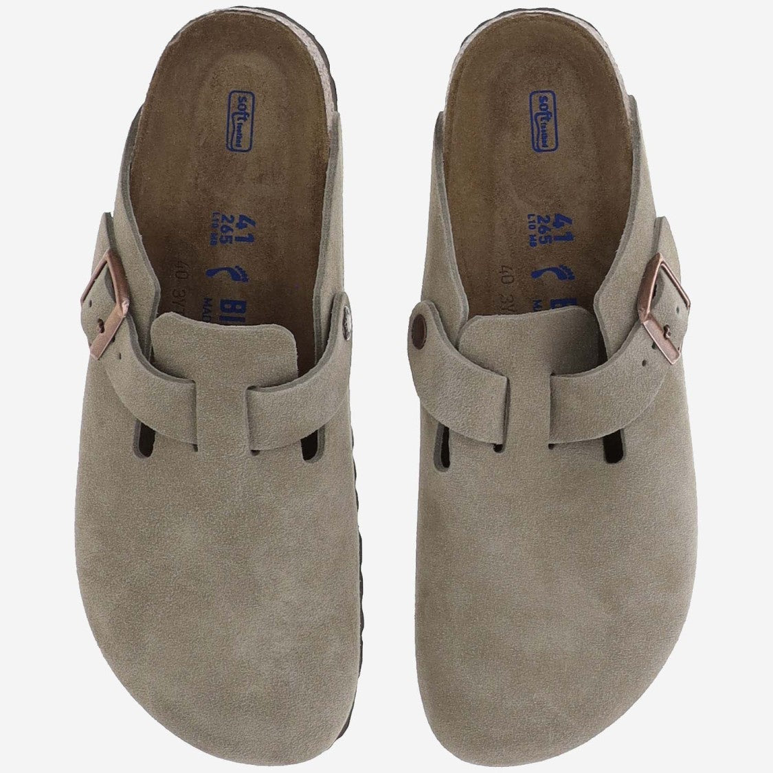 Birkenstock Boston Suede And Cork Sabot