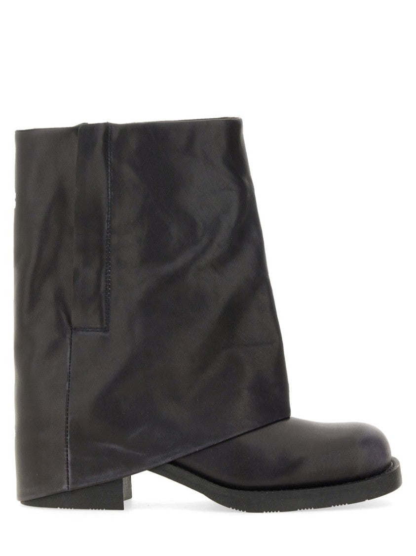 Ash Tijuana Draped Black Calf Leather Ankle Boots