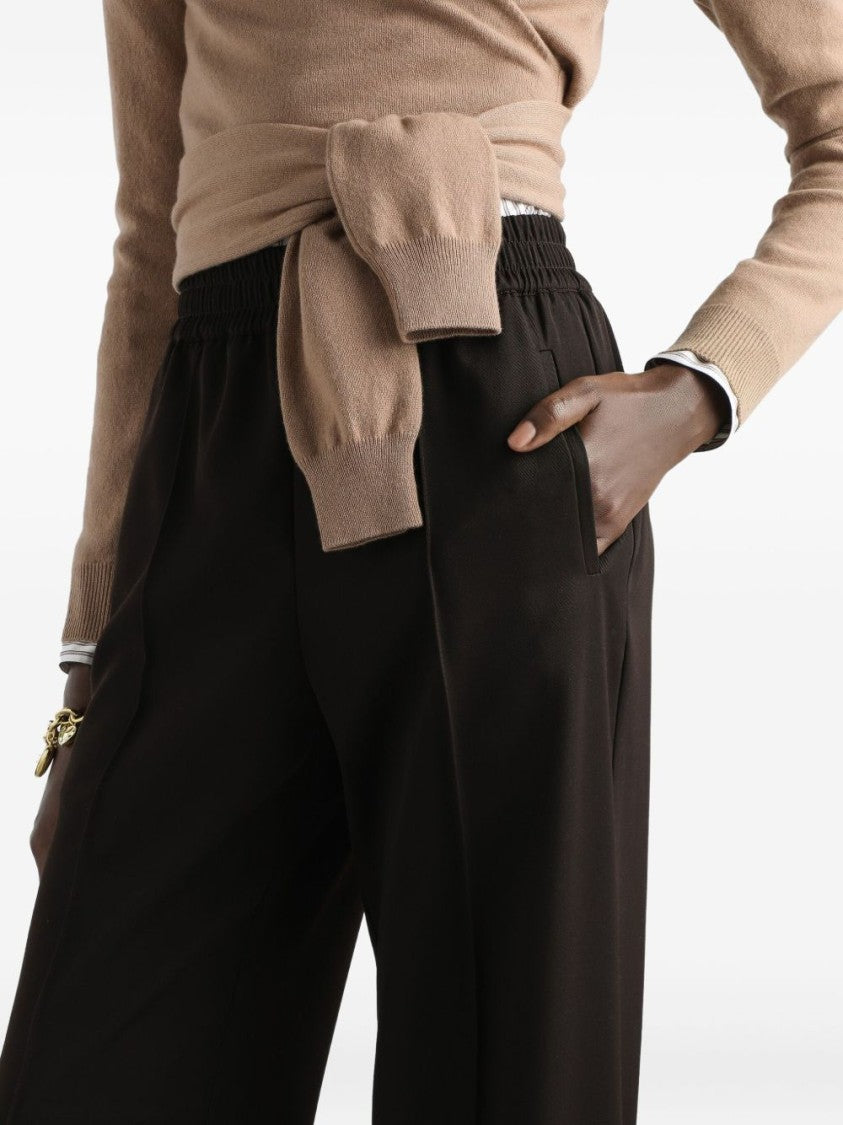 Dolce & Gabbana Straight-Leg Black Trousers With High Elastic Waistband