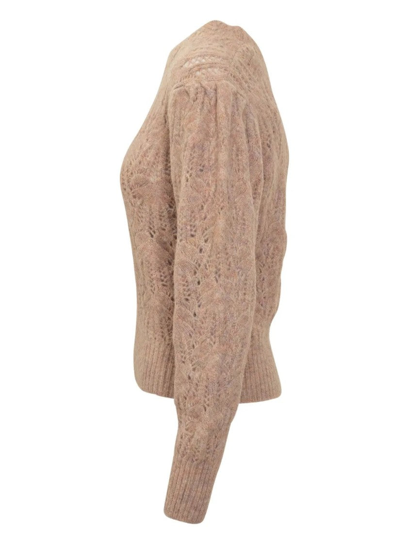 Isabel Marant Étoile Puff-Sleeve Open-Knit Sweater