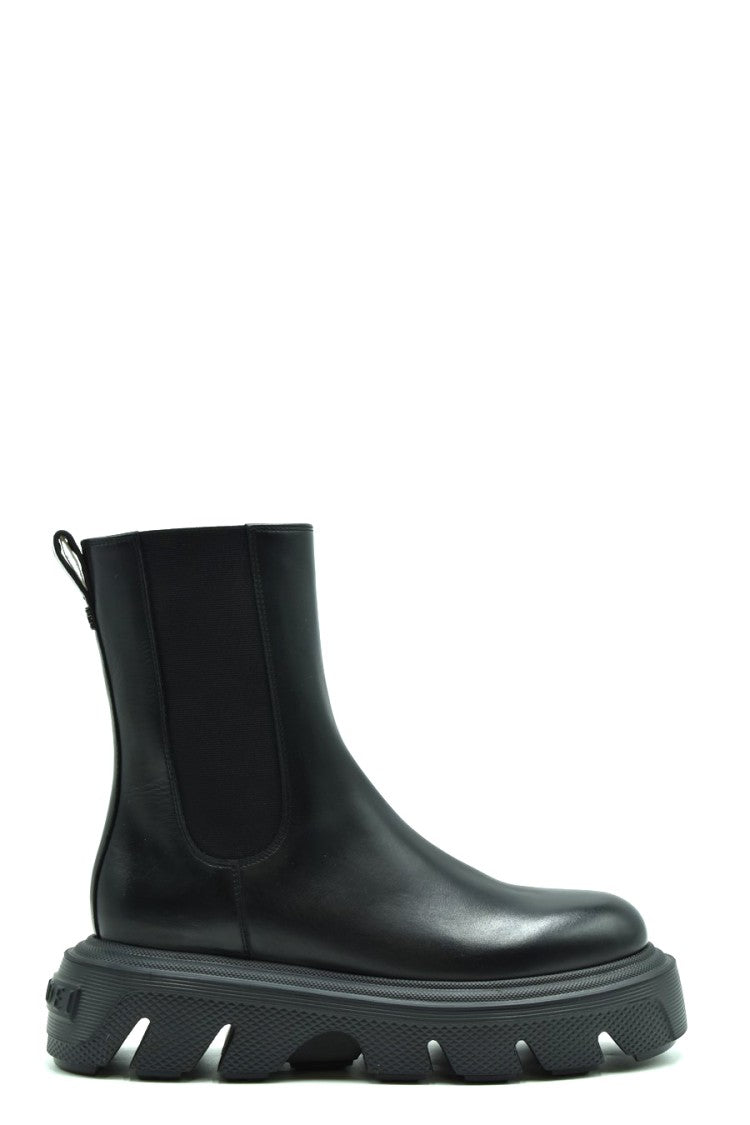 Casadei Black Leather Ankle Boots