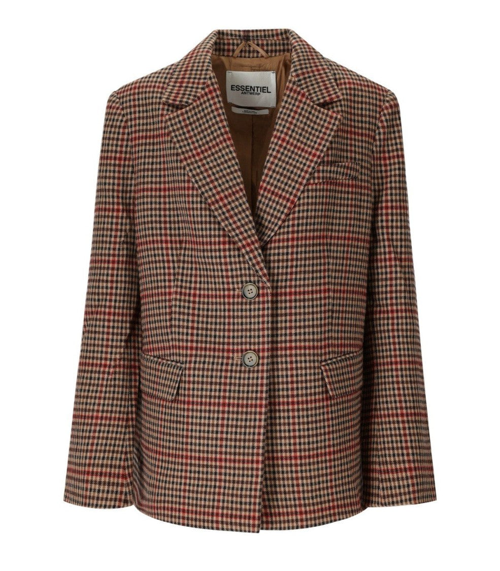 Essentiel Antwerp Irbara Brown Single-Breasted Blazer