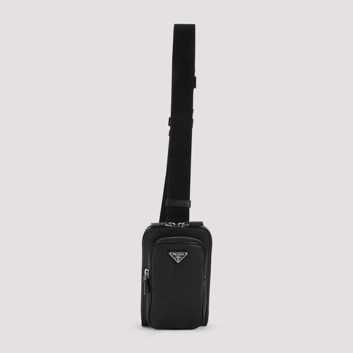 Prada Black Calf Leather Iphone Holder