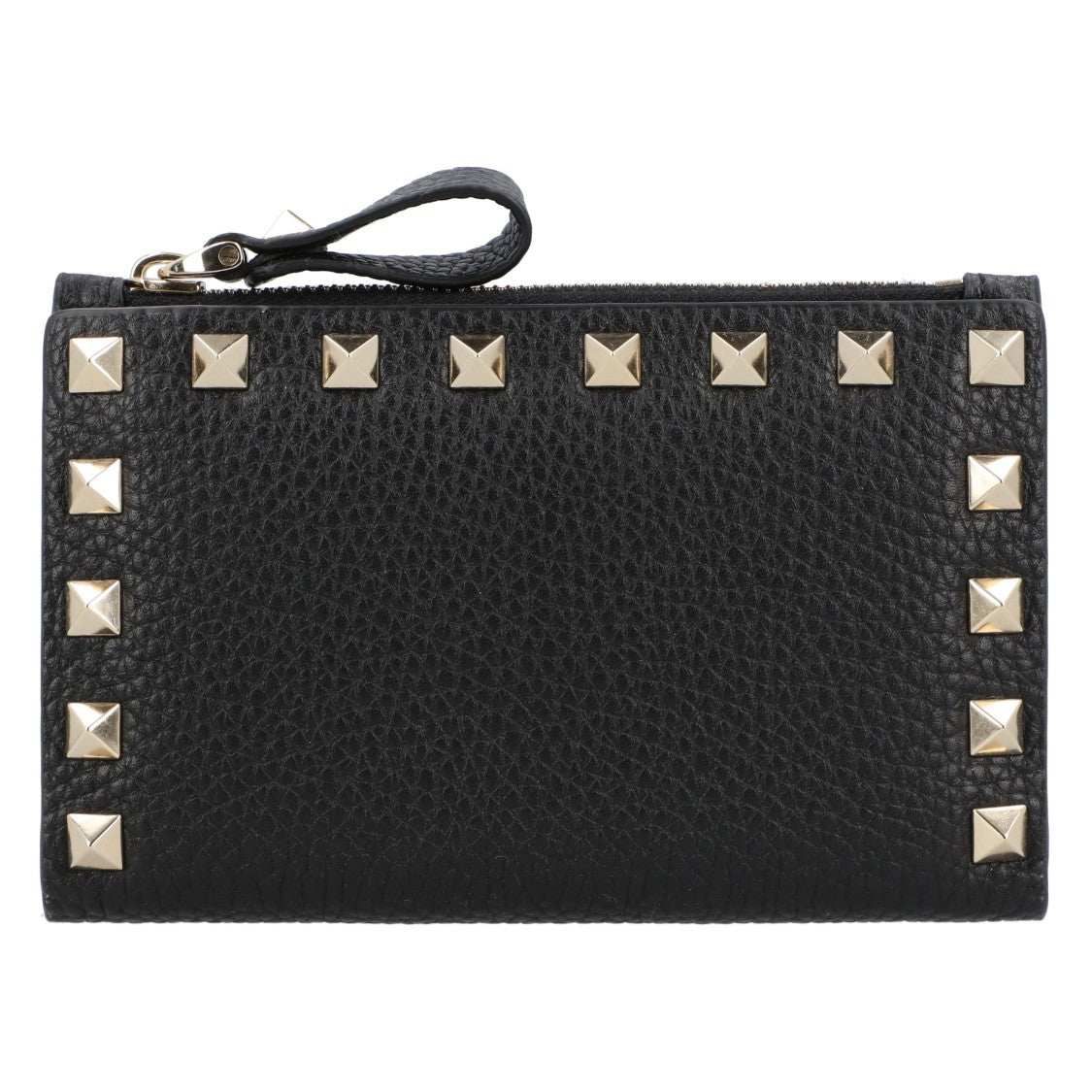 Valentino Garavani Black Leather Rockstud Wallet